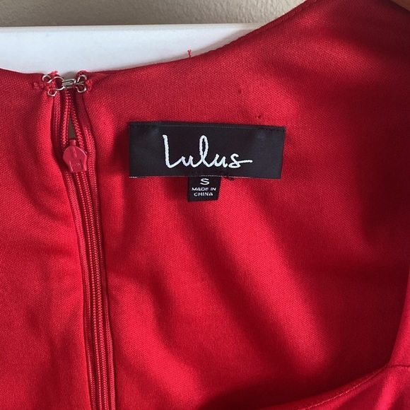 LULUS Frederica Red Square Neck Bodycon Dress Size Small - Picture 5 of 15